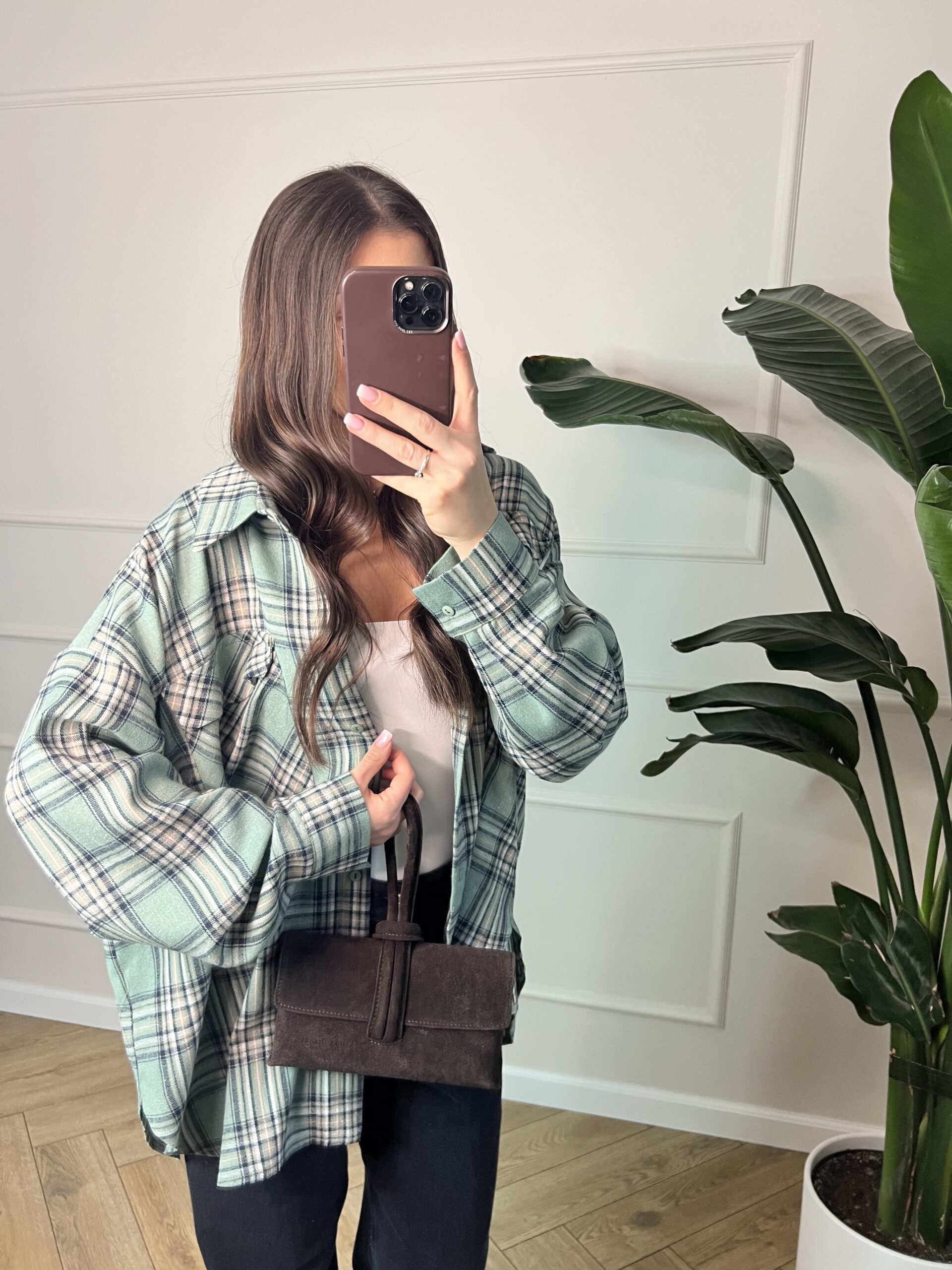 Koszula w kratę miętowa - obrazek 2